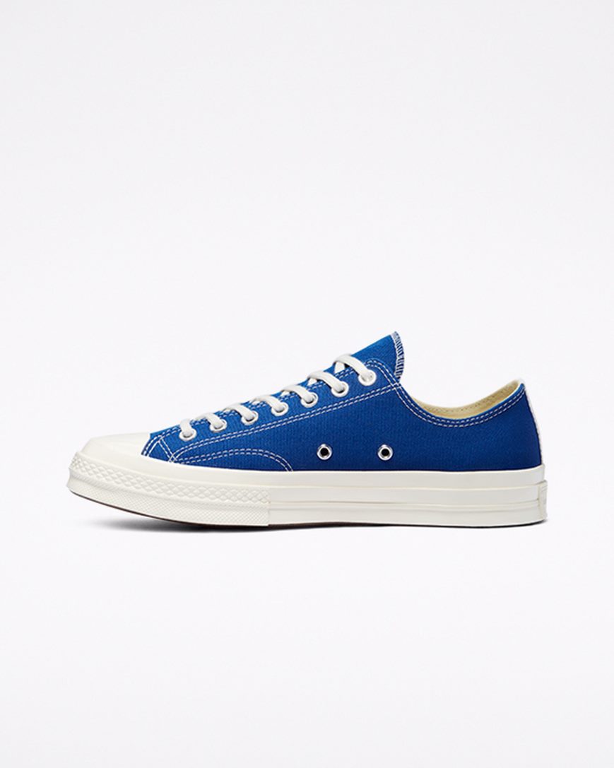 Men's Converse x Comme des Garçons PLAY Chuck 70 Low Top Shoes Blue / Black | AU 1046CS